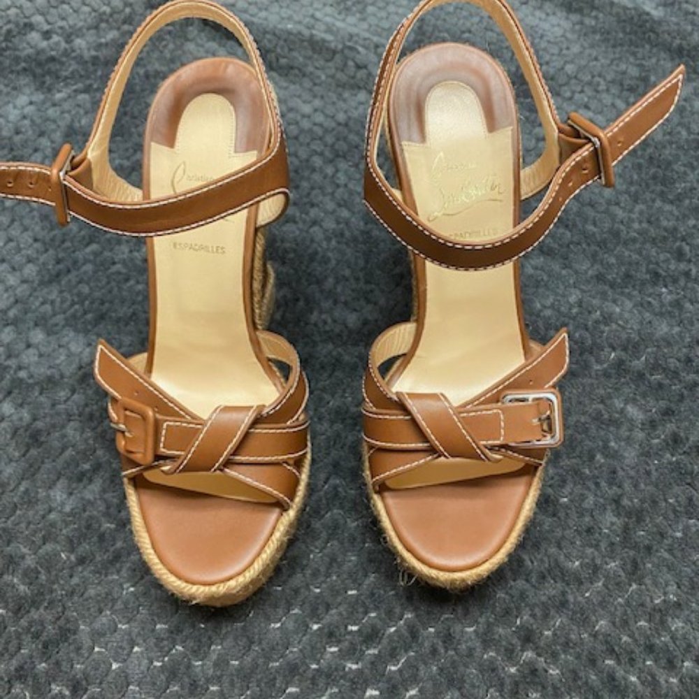 Christian Louboutin Size 37 Zero Problem 140 Calf/Rope With box and Dust bag